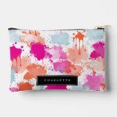 Pochette À Accessoires Orange Rose Bleu Abstrait Moderne École de filles (Verso)