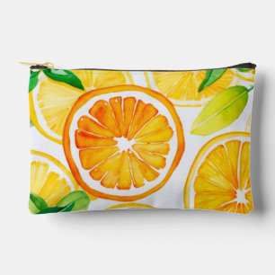Pochette À Accessoires Oranges et citrons à l'aquarelle Citrus 