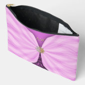 Pochette À Accessoires Orchidée Rose Bijou Textile Illusion Monogrammée (Ouvrir)