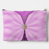 Pochette À Accessoires Orchidée Rose Bijou Textile Illusion Monogrammée (Verso)