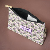 Pochette À Accessoires Orchidées blanches violettes délicates sur crème V