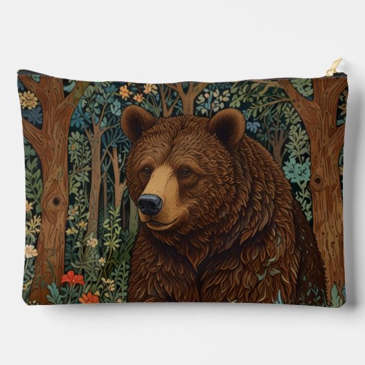 Pochette À Accessoires Ours brun rustique rétro (Verso)