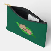 Pochette À Accessoires Ours sur une petite feuille (Ouvrir)
