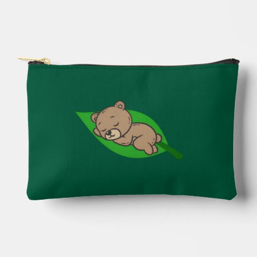 Pochette À Accessoires Ours sur une petite feuille (Recto)
