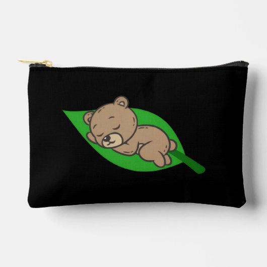 Pochette À Accessoires Ours sur une petite feuille (Recto)