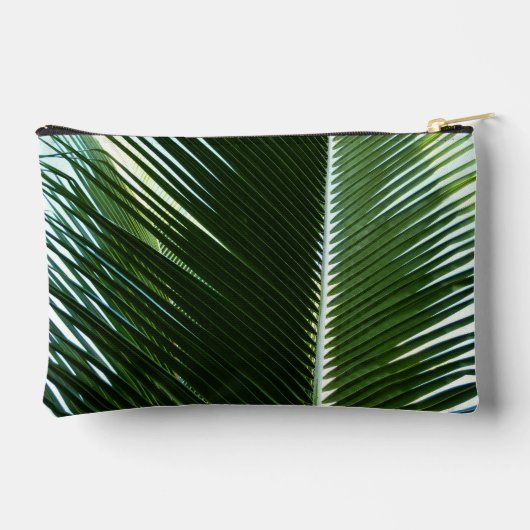 Pochette À Accessoires Overlapping Palm Fronds Tropical Green Abstract (Verso)