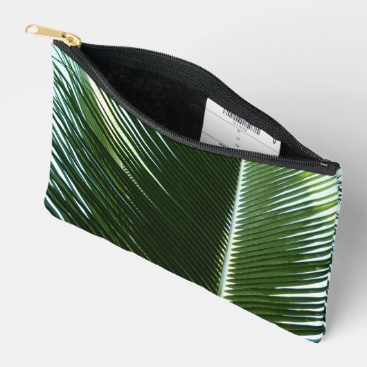 Pochette À Accessoires Overlapping Palm Fronds Tropical Green Abstract (Ouvrir)