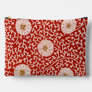 Pochette À Accessoires Owen Jones Ornement Chinois Fleurs Rouges et Blanc