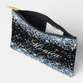 Pochette À Accessoires Pailleté Bleu Clair Noir (Ouvrir)