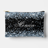 Pochette À Accessoires Pailleté Bleu Clair Noir (Recto)