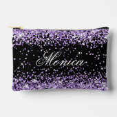 Pochette À Accessoires Paillette Violet Clair Noir (Recto)