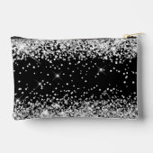 Pochette À Accessoires Paillettes Argentées Noire (Verso)