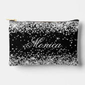Pochette À Accessoires Paillettes Argentées Noire (Recto)