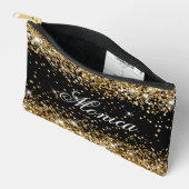 Pochette À Accessoires Paillettes dorées Noir (Ouvrir)
