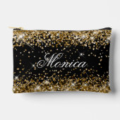 Pochette À Accessoires Paillettes dorées Noir (Recto)