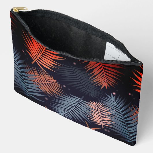 Pochette À Accessoires Palm Feuille Tropical Design (Ouvrir)