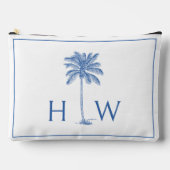 Pochette À Accessoires Palmier bleu et blanc Monogramme de palmier (Recto)