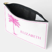 Pochette À Accessoires Palmier rose et blanc Palmier Personnalisé (Ouvrir)