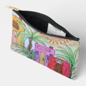 Pochette À Accessoires Palmiers et cabanes de plage (Ouvrir)