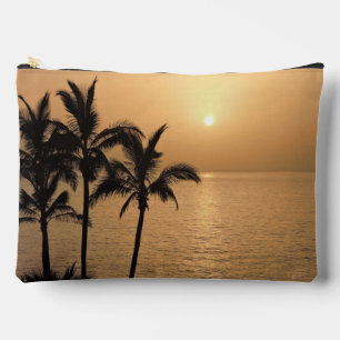 Pochette À Accessoires Palmiers et coucher de soleil romantique