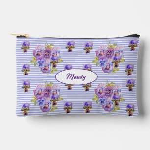 Pochette À Accessoires Pansy Violette Fleur Florale Nom de Femme Démodé