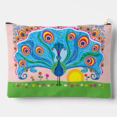 Pochette À Accessoires Paon avec des fleurs (Verso)