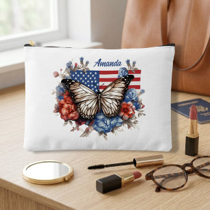 Pochette À Accessoires Papillon géant patriotique du 4 juillet
