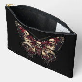 Pochette À Accessoires Papillon gothique avec crânes (Ouvrir)