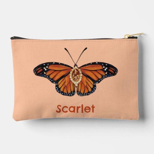 Pochette À Accessoires Papillon Monarque Citrine de novembre personnalisé (Verso)