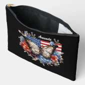Pochette À Accessoires Papillon Patriotique 4 juillet Grand (Ouvrir)