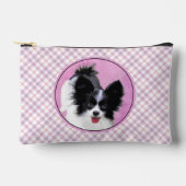 Pochette À Accessoires Papillon Peinture Noir et Blanc Original Chien Art (Recto)