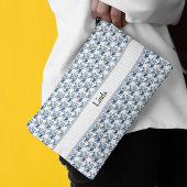 Pochette À Accessoires Papillons dans Delft Blue, personnalisable