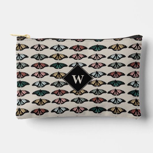 Pochette À Accessoires Papillons neutres modernes Monogramme Motif de jar (Recto)