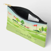 Pochette À Accessoires Parcours de golf Scène Nom personnalisé (Ouvrir)