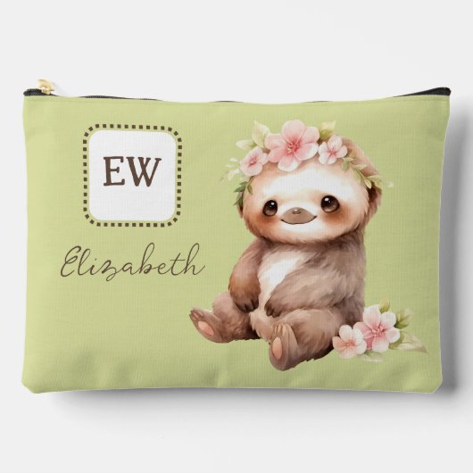 Pochette À Accessoires Parfum mignon ajouter initiales nom vert (Recto)