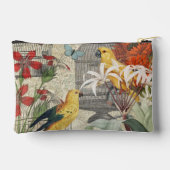 Pochette À Accessoires Parrot Jaune Tropical Antique Fleur (Verso)