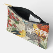 Pochette À Accessoires Parrot Jaune Tropical Antique Fleur (Ouvrir)