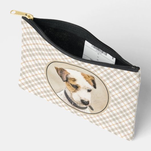 Pochette À Accessoires Parson Jack Russell Terrier Peinture Chien d'anima (Ouvrir)