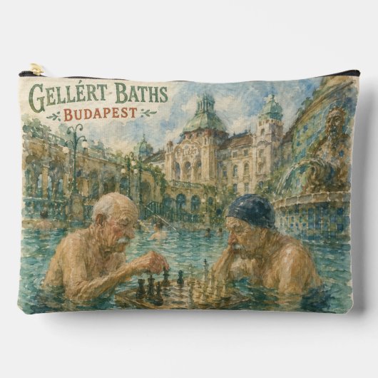 Pochette À Accessoires Partie d'échecs Gellert Baths Budapest Hongrie (Recto)