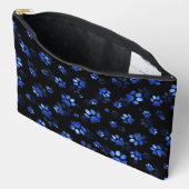 Pochette À Accessoires Parties scintillant bleue Animaux Empreinte de pat (Ouvrir)