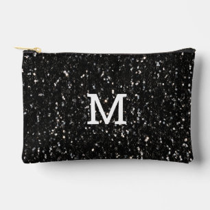 Pochette À Accessoires Parties scintillant brillante noire et blanche Mon