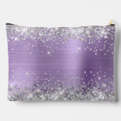 Pochette À Accessoires Parties scintillant d'argent clair violet huile Fa (Verso)