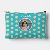 Pochette À Accessoires Parties scintillant d'or Turquoise moderne Cercle (Recto)