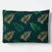 Pochette À Accessoires Parties scintillant verte et or sur Feuilles tropi (Recto)