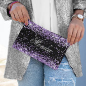 Pochette À Accessoires Parties scintillant violet clair noir