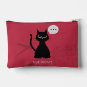 Pochette À Accessoires PAS AUJOURD'HUI ! Pouch Grumpy Chat Noir Drôle (Verso)
