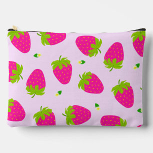 Pochette À Accessoires Pastel aux fraises rose