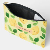 Pochette À Accessoires Pastel personnalisé Cute Smiling Citron Motif (Ouvrir)