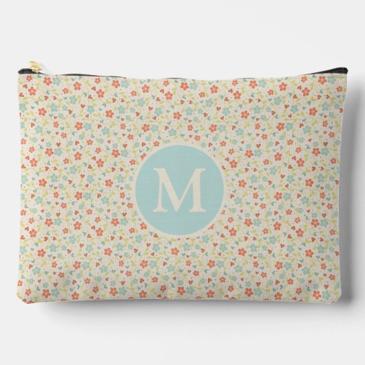 Pochette À Accessoires Pastel Pretty Spring Floral Pattern Monogram (Recto)