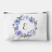 Pochette À Accessoires Pastel Purple Aquarelle Florale | Monogramme (Verso)